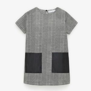 NWT Zara Houndstooth Shift Dress Size 13-14